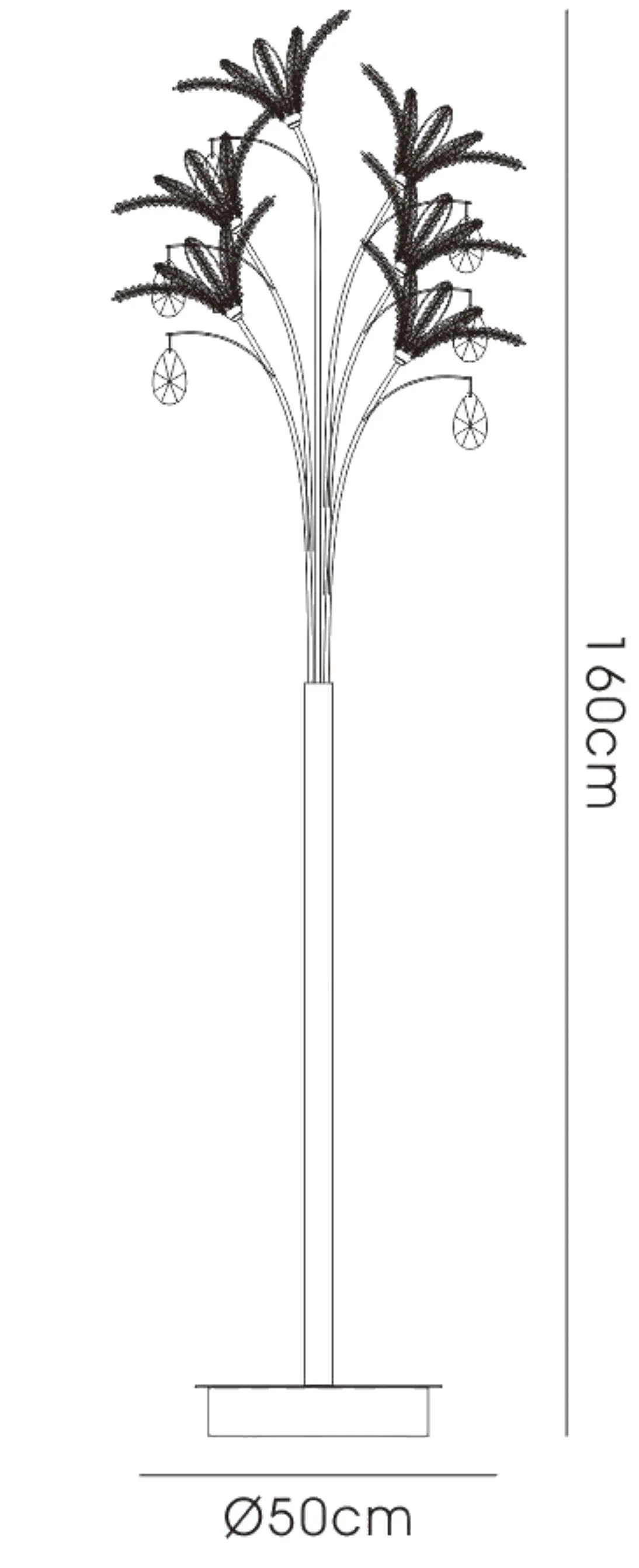 IL30883  Kenzo Crystal 160cm Floor Lamp 6 Light Polished Chrome